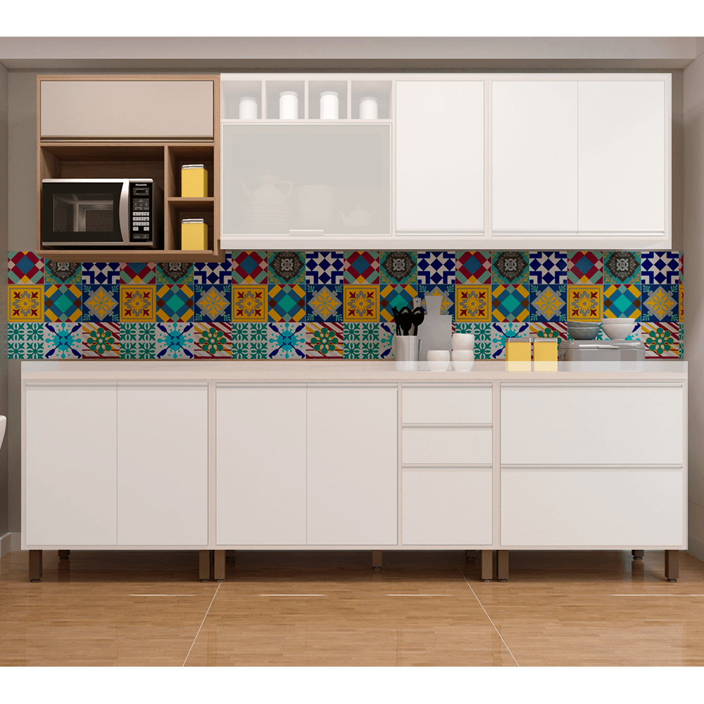 Armário aéreo Luciane Yara 1 porta com nicho para forno microondas