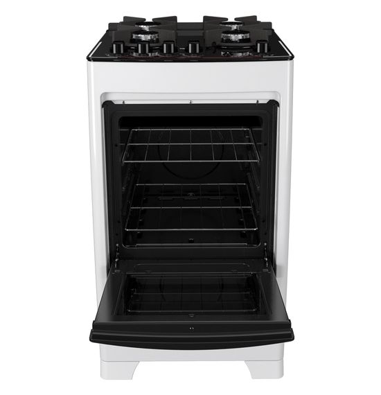 Fogão Dako 4 Bocas Supreme Glass, Branco com mesa de vidro sipolatti