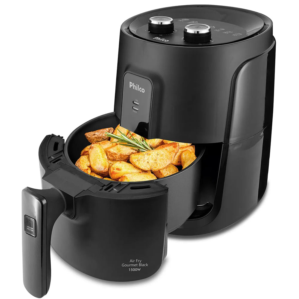 Fritadeira Philco Air Fry Gourmet Black PFR15P 4L 1500W sipolatti