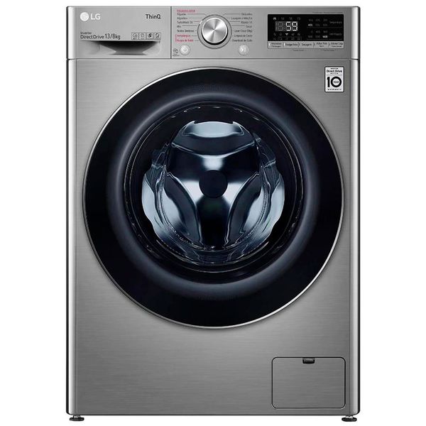 Lava e Seca Smart LG VC4 13kg Aço Escovado com Inteligência Artificial AI DD™